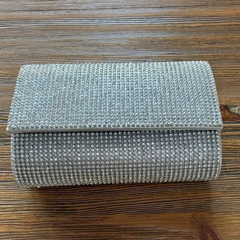 Sparkling Silver Rhinestone Clutch - Picture 2 of 11